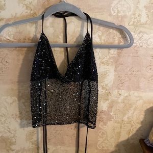 Charlotte Russe Black w/ black and silver beads/sequins